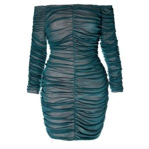 Hunter Ruched Green Dress